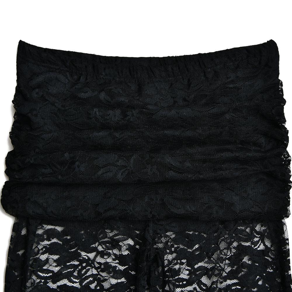 acelimosf™-Lace patchwork ruched solid flared pant