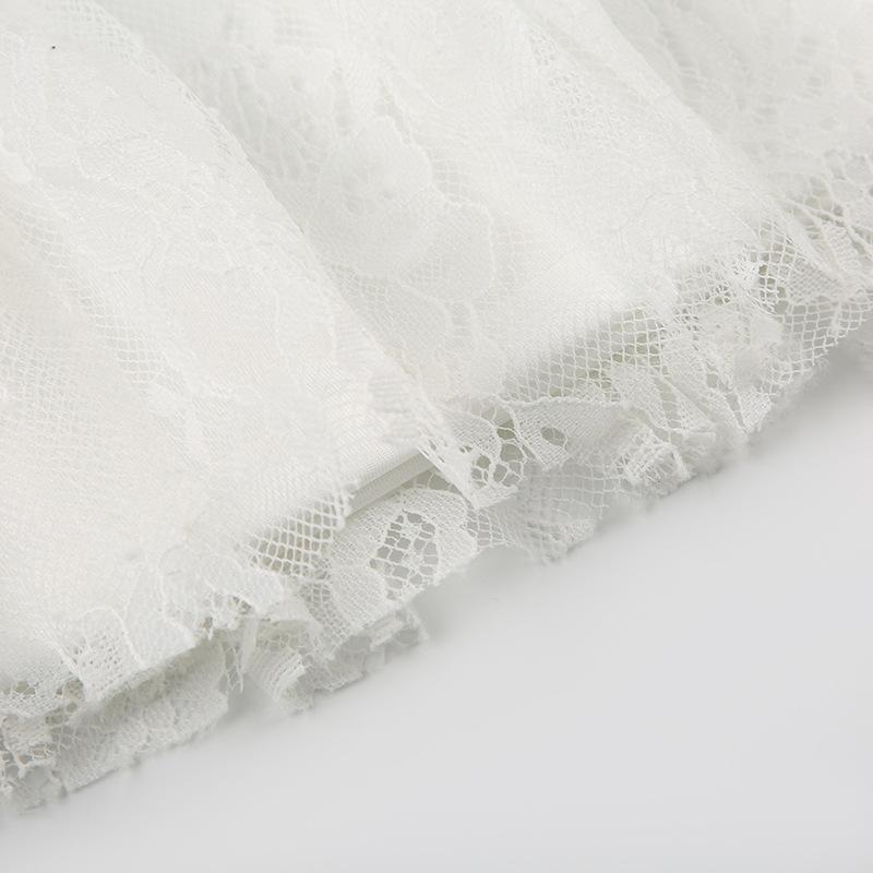 acelimosf™-Lace patchwork A line stitch mini skirt