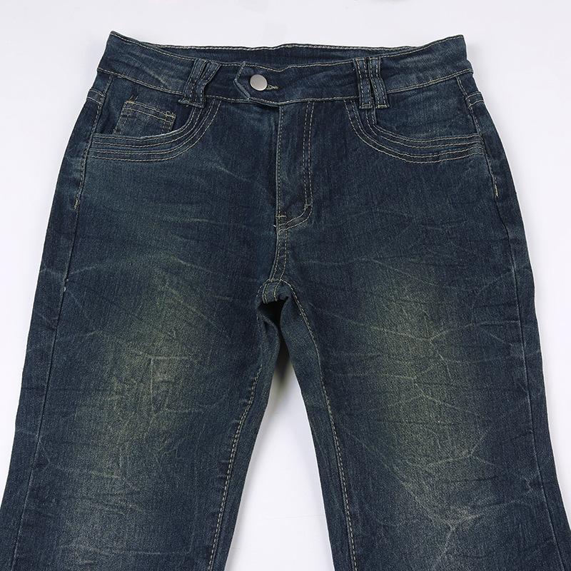 acelimosf™-Abstract contrast low rise flared jeans