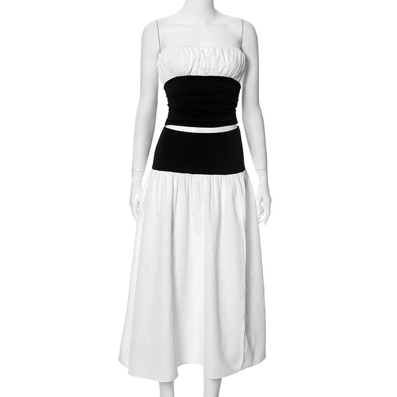 acelimosf™-High slit contrast tube midi skirt set