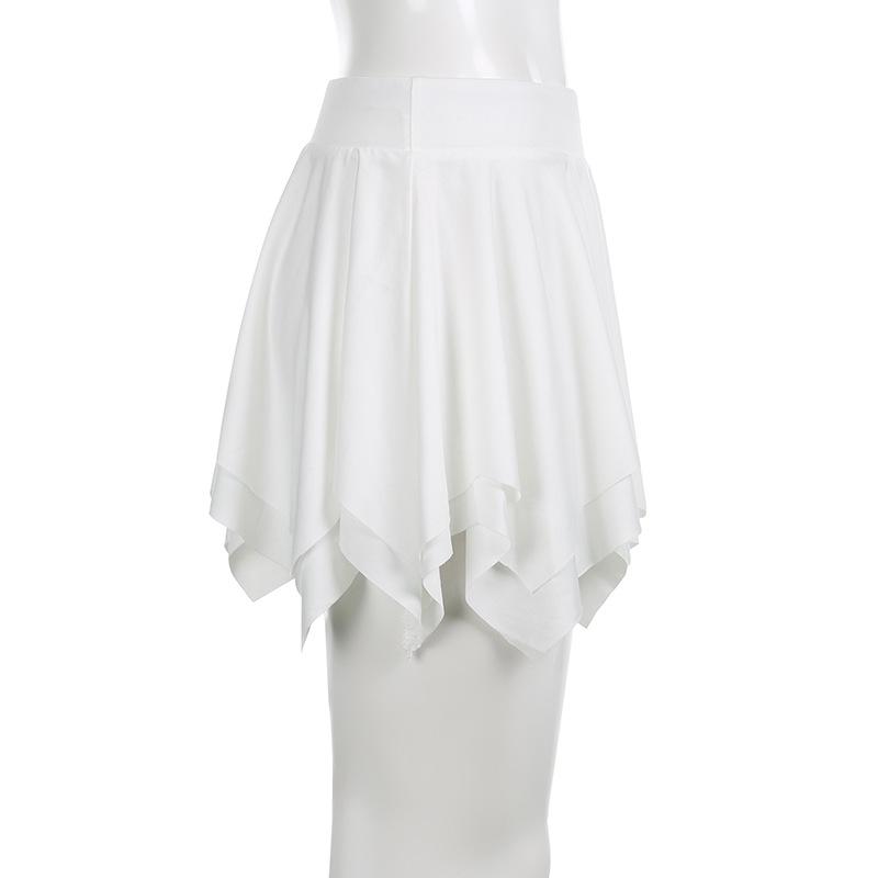 acelimosf™-Solid ruffle ruched mini skirt y2k 90s Revival Techno Fashion