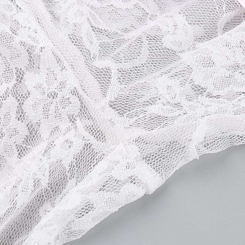 acelimosf™-Bowknot ribbon lace see through pant