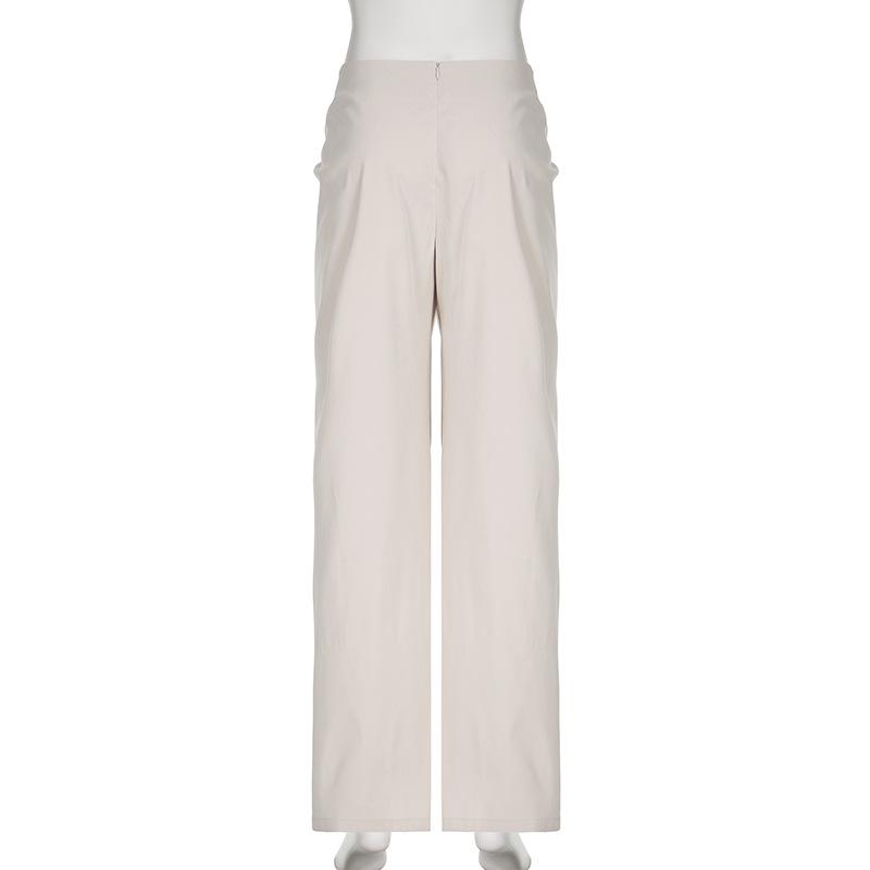 acelimosf™-Ruched zip-up straight leg low rise pant