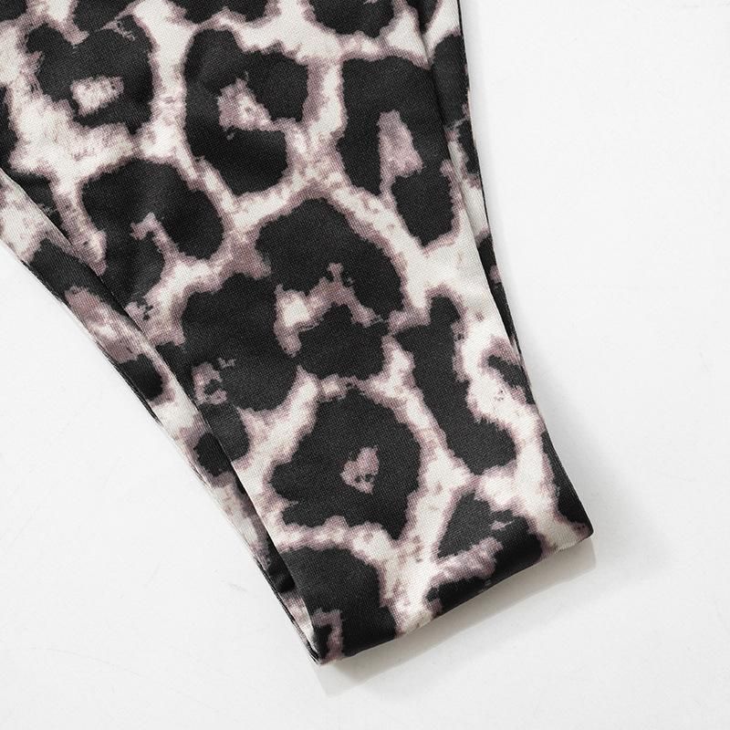 acelimosf™-Leopard print patchwork backless crop pant set