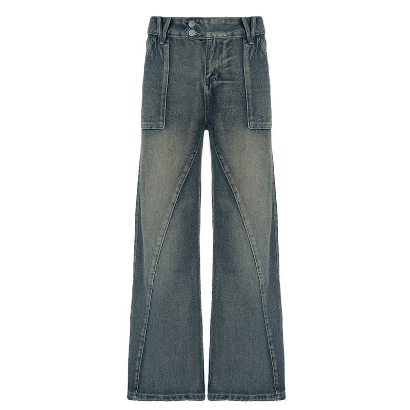 acelimosf™-Straight leg button low rise jeans