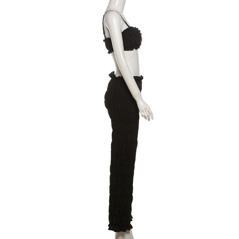 acelimosf™-Smocked ruched low rise pant set