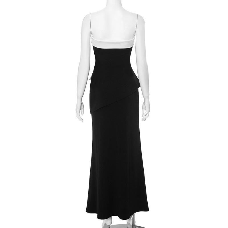 acelimosf™-Backless tube pocket maxi skirt set