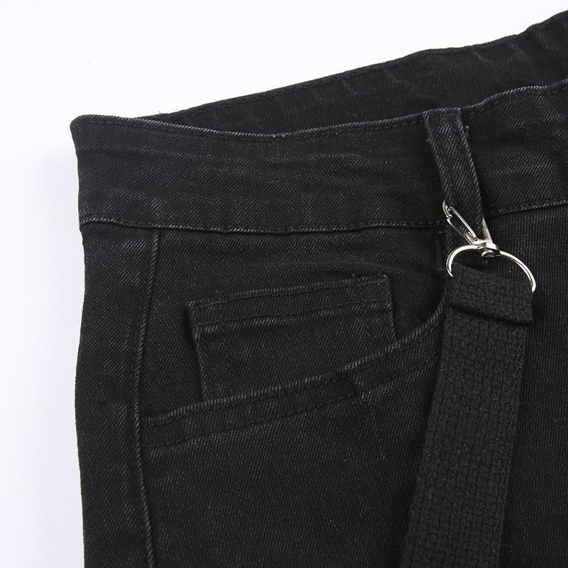 acelimosf™-Button cargo pocket ribbon low rise solid jeans y2k 90s Revival Techno Fashion