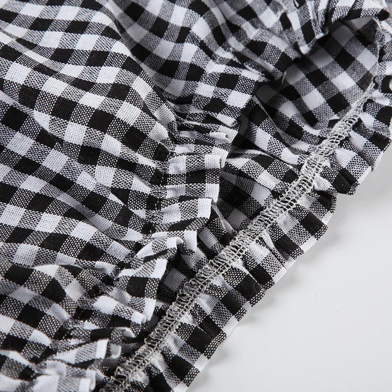 acelimosf™-Plaid print bowknot short pant