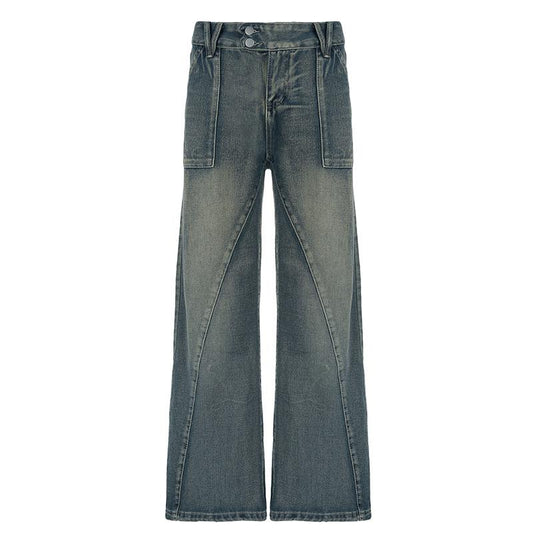 acelimosf™-Straight leg button low rise jeans