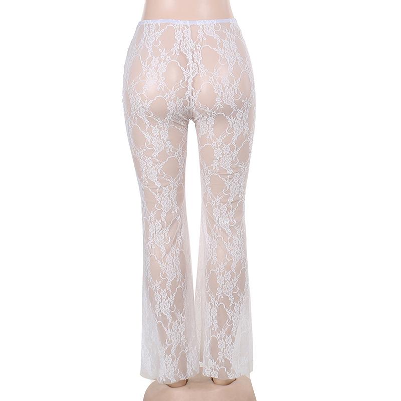 acelimosf™-Bowknot ribbon lace see through pant