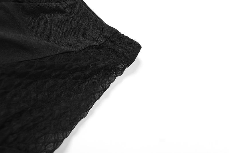 acelimosf™-Fishnet mesh solid high rise pant