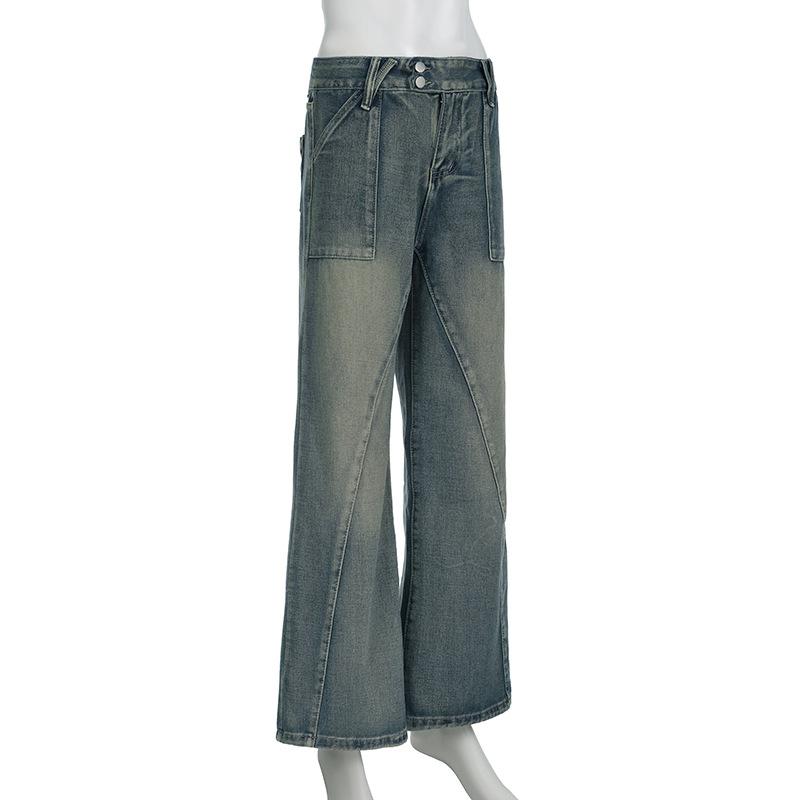 acelimosf™-Straight leg button low rise jeans