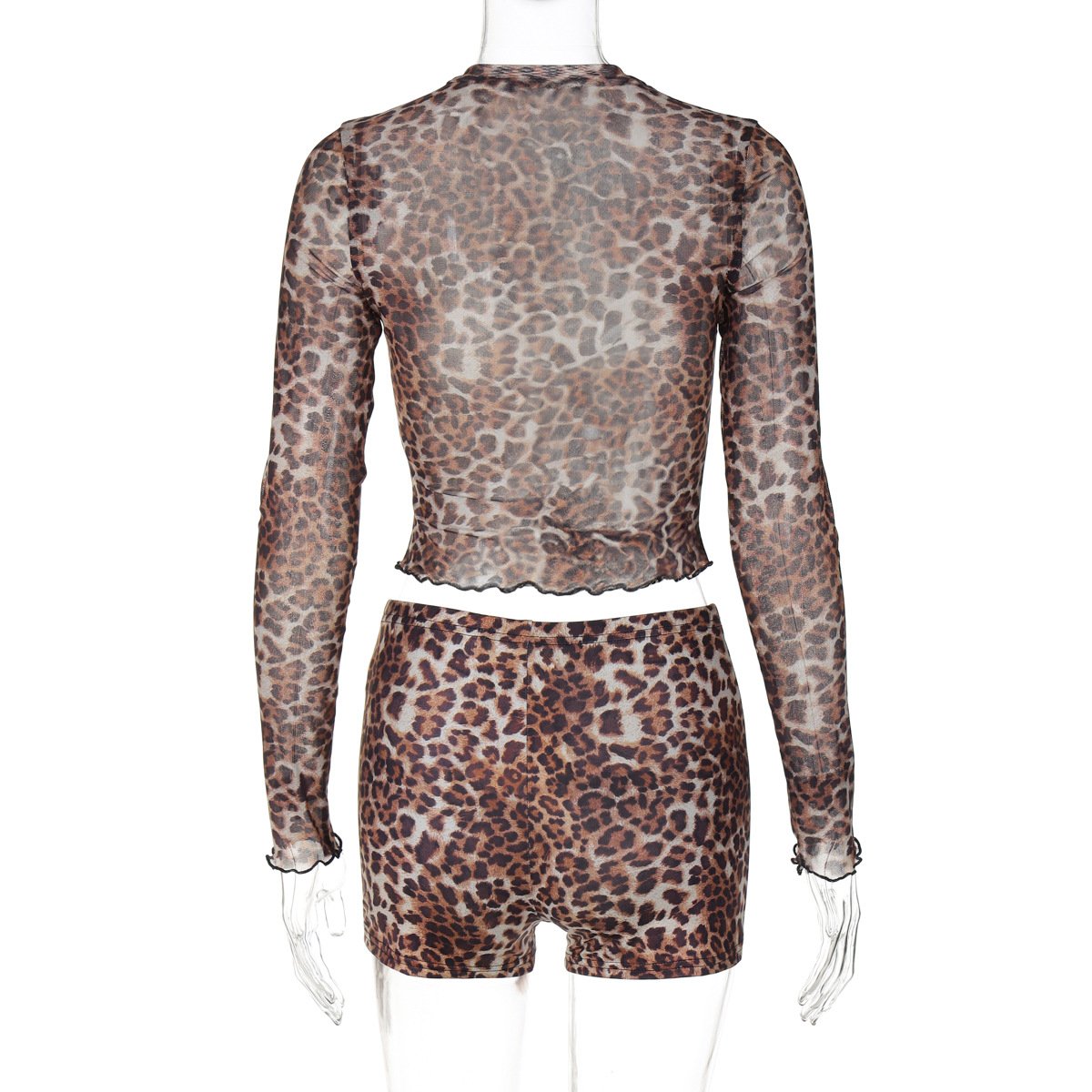 acelimosf™-Long sleeve leopard print button pant set