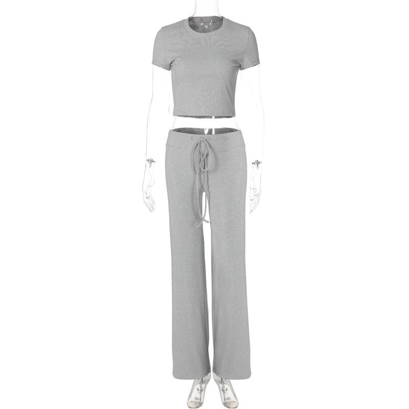 acelimosf™-Short sleeve crewneck drawstring pant set