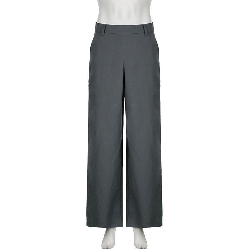 acelimosf™-Zip-up wide leg medium rise pant