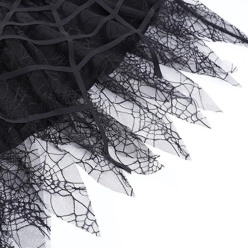 acelimosf™-Solid irregular mesh spider web pattern mini skirt y2k 90s Revival Techno Fashion