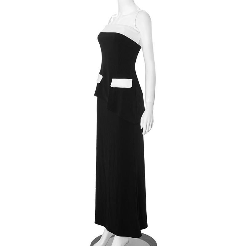 acelimosf™-Backless tube pocket maxi skirt set