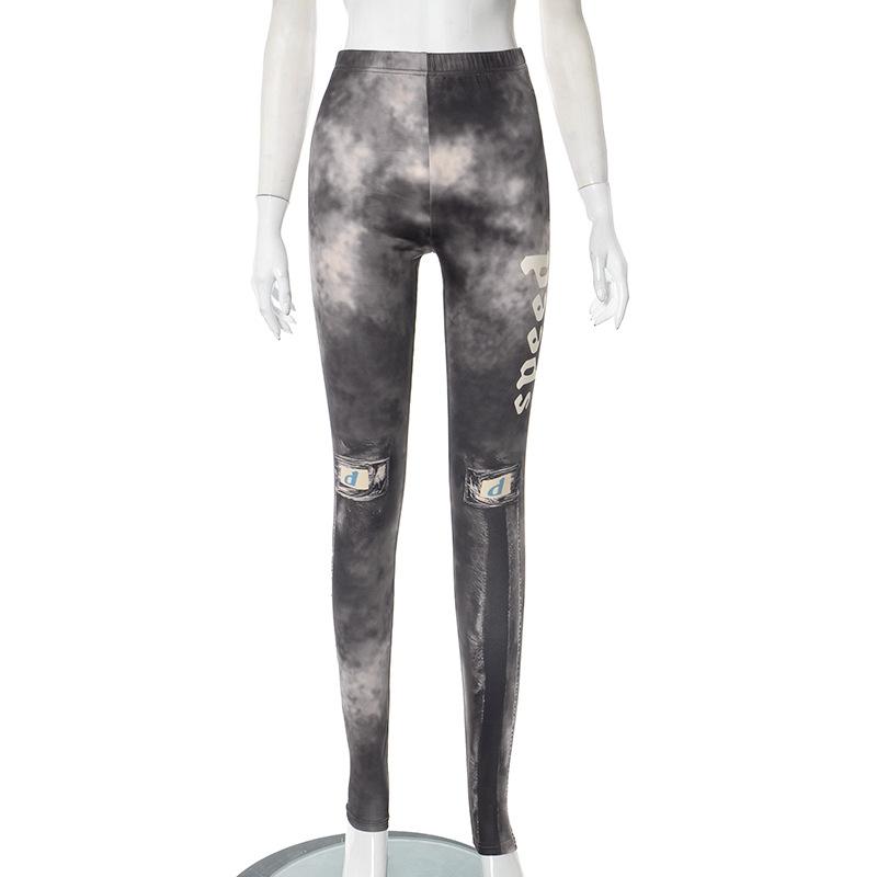 acelimosf™-Tie dye contrast long sleeve gloves zip-up pant set