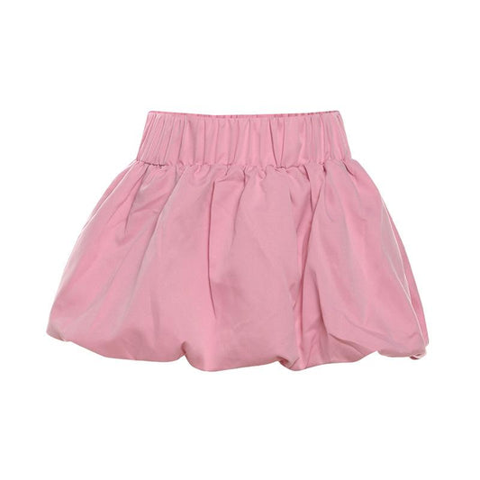 acelimosf™-Ruched high rise solid bubble mini skirt