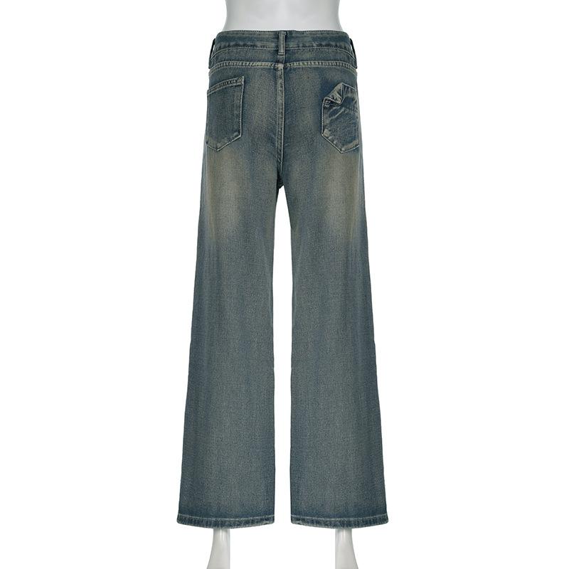 acelimosf™-Straight leg button low rise jeans