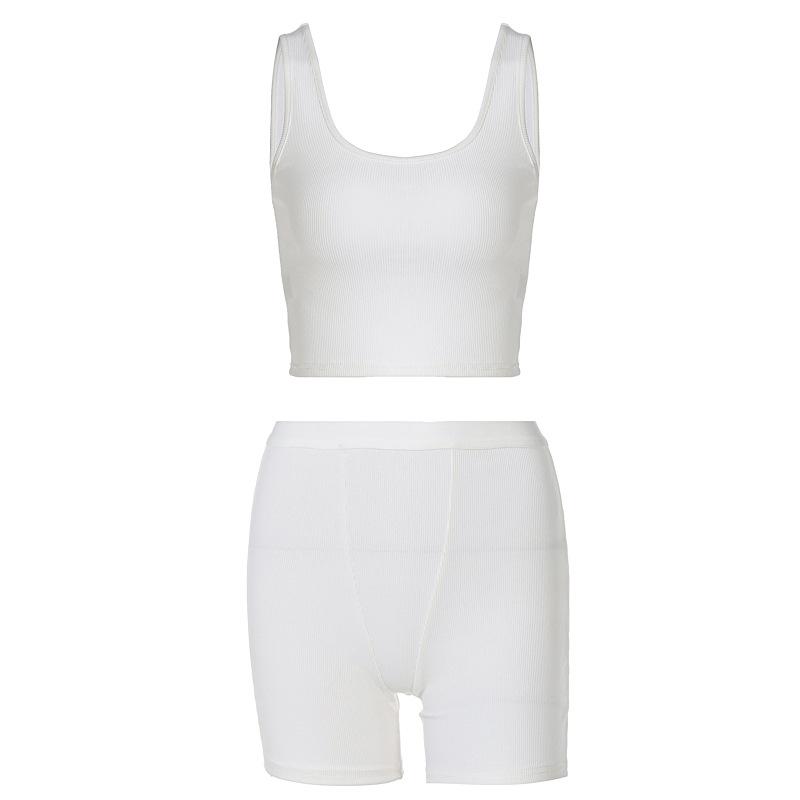 acelimosf™-Ribbed sleeveless u neck solid pant set y2k 90s Revival Techno Fashion