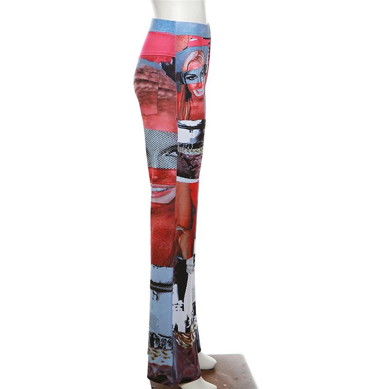 acelimosf™-Abstract contrast low rise pocket straight leg pant