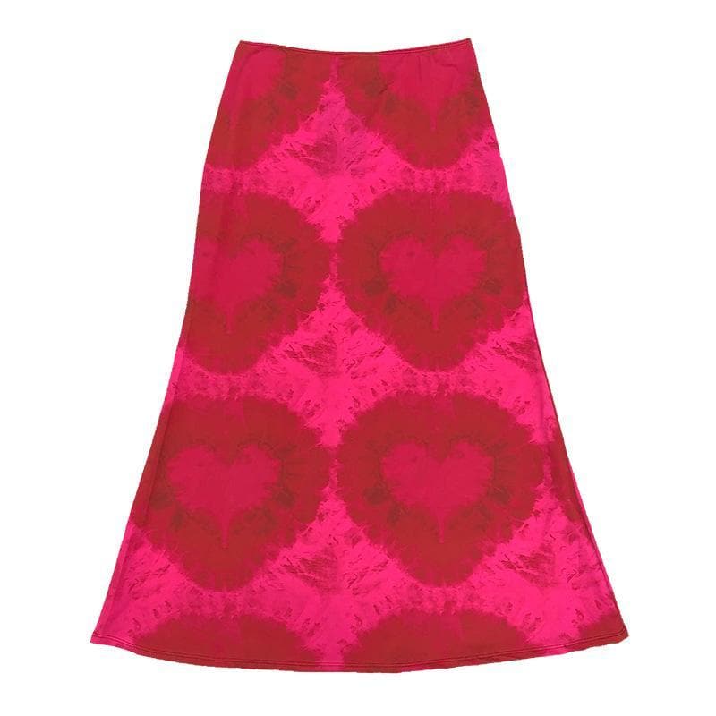 acelimosf™-Tie Dye midi skirt y2k 90s Revival Techno Fashion