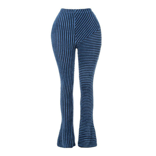 acelimosf™-Fluffy striped textured contrast patchwork pant y2k 90s Revival Techno Fashion