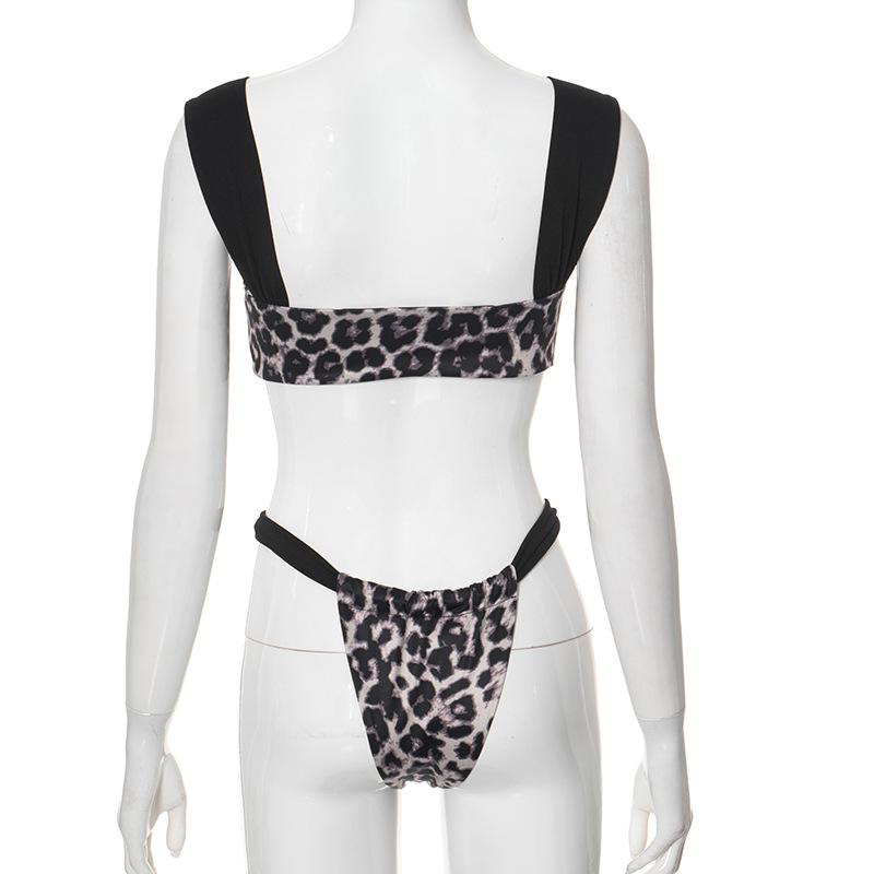 acelimosf™-Leopard print patchwork backless crop pant set